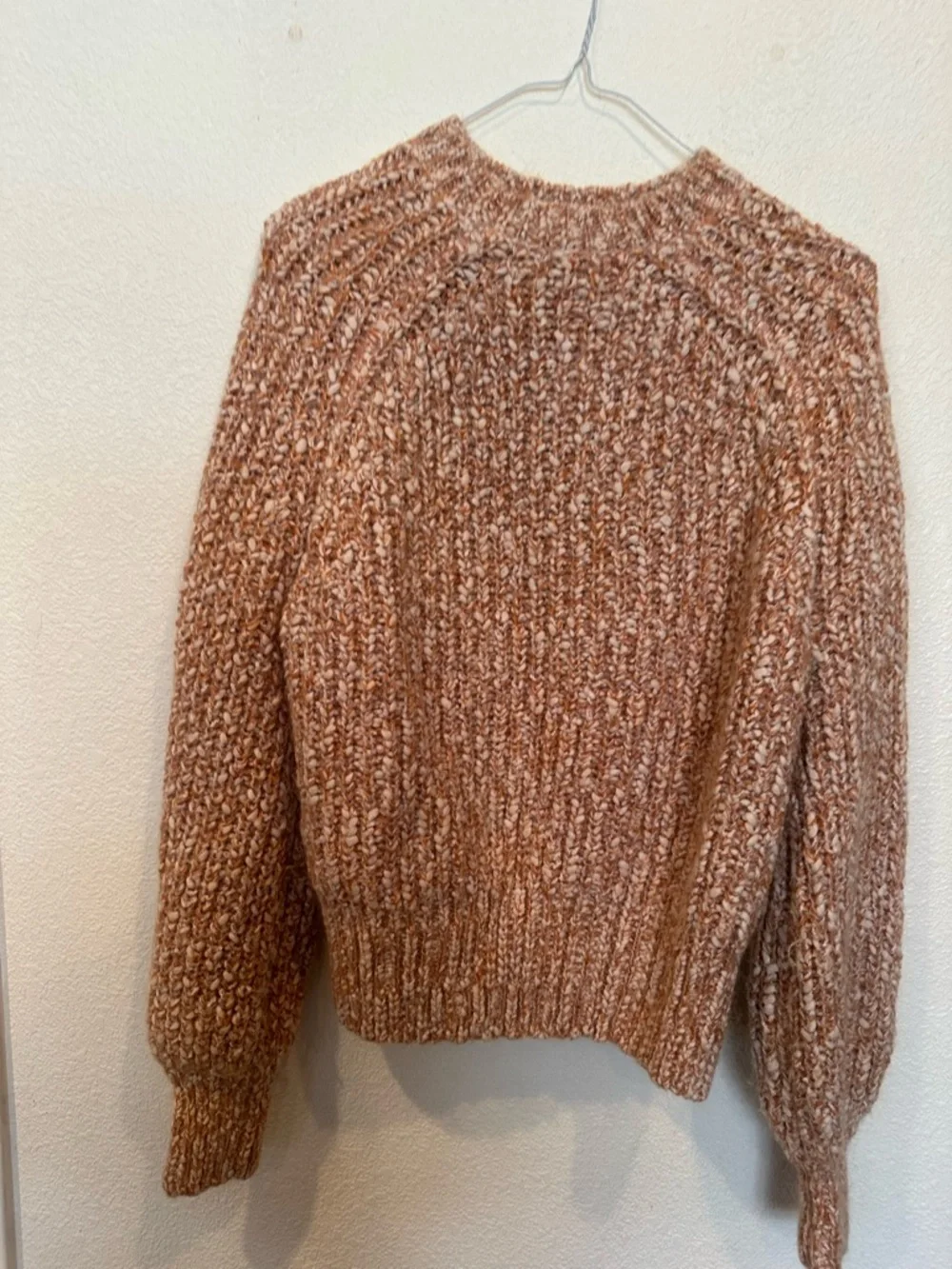Sezane Marled Peach Crewneck Sweater - Picture 2 of 6